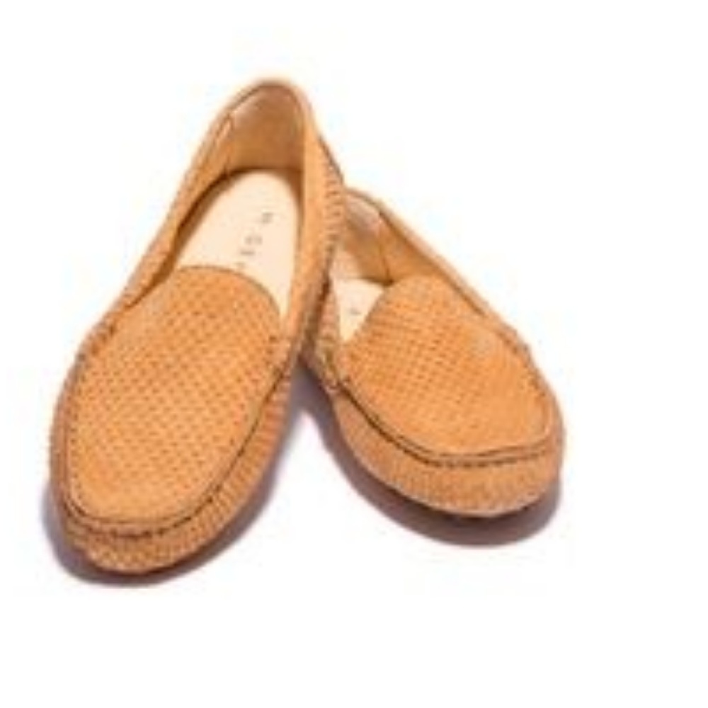 Printed Suede Driving Loafer in Spice